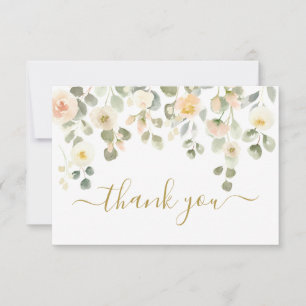 Correspondance Blush Floral Merci carte de note