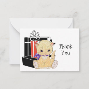 Correspondance Boîte cadeau Cute Kitten Carte de remerciements