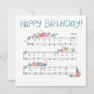 Correspondance Bonne carte de musique feuille fleurie d'anniversa