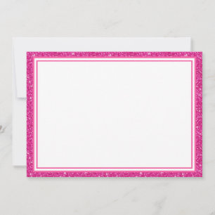 Correspondance Bordure de Parties scintillant rose carte à note p