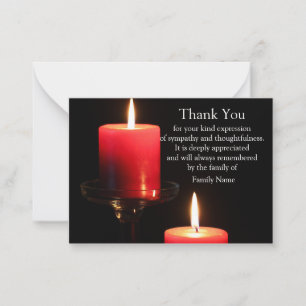 Correspondance Bougie rouge Carte de remerciements