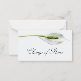 Correspondance Budget. Carte de note Changement de plan en blanc