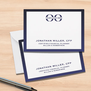 Correspondance Carte à billets blancs Marine Logo de l'entreprise