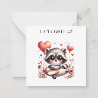 Correspondance Carte d'anniversaire de pilote raton laveur