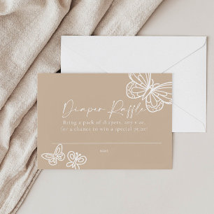 Correspondance Carte de Baby shower Boho Beige Diaper Raffe