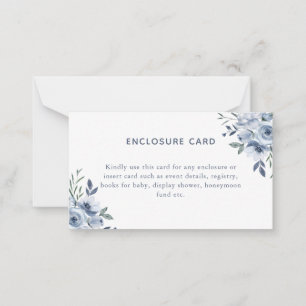 Correspondance Carte de boîtier de note florale bleue