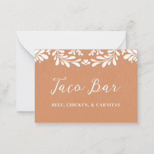 Correspondance Carte de buffet de nourriture de mariage mexicain