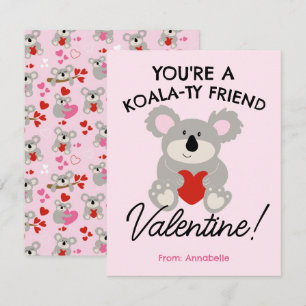 Correspondance Carte de classe de la Saint-Valentin pour ours koa