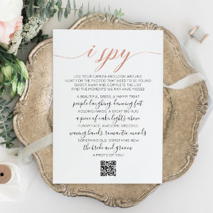 Correspondance Carte de code QR de jeu de chasse photo de mariage