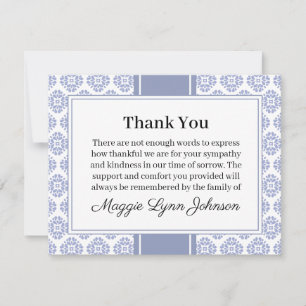 Correspondance Carte de condoléances bleue à plat