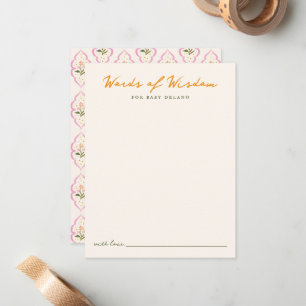 Correspondance Carte de conseils pour Baby Shower 'Paroles de Sag