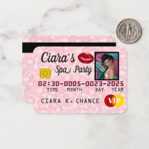 Correspondance Carte de crédit VIP Pink Parties scintillant