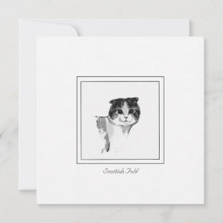 Correspondance Carte de dessin de chat plié écossais mignon