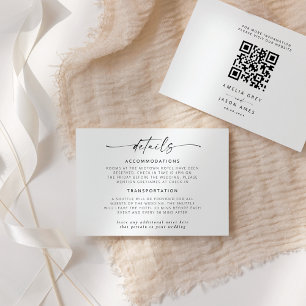 Correspondance Carte de détails de mariage à l'écriture élégante