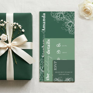 Correspondance Carte de détails de mariage avec dessin de ligne f