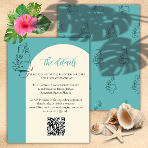 Correspondance Carte de détails de mariage minimaliste plage avec