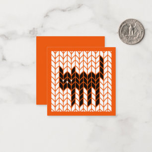 CORRESPONDANCE CARTE DE HALLOWEEN PLATE CARRÉE 2,5" TRICOT CHAT N