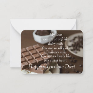 Correspondance Carte de jour au chocolat