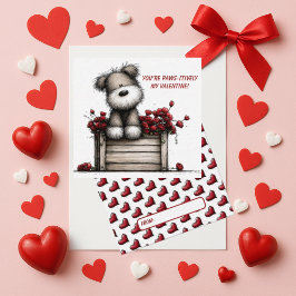 Correspondance Carte de la Saint-Valentin Chien Fluffy pour Enfan