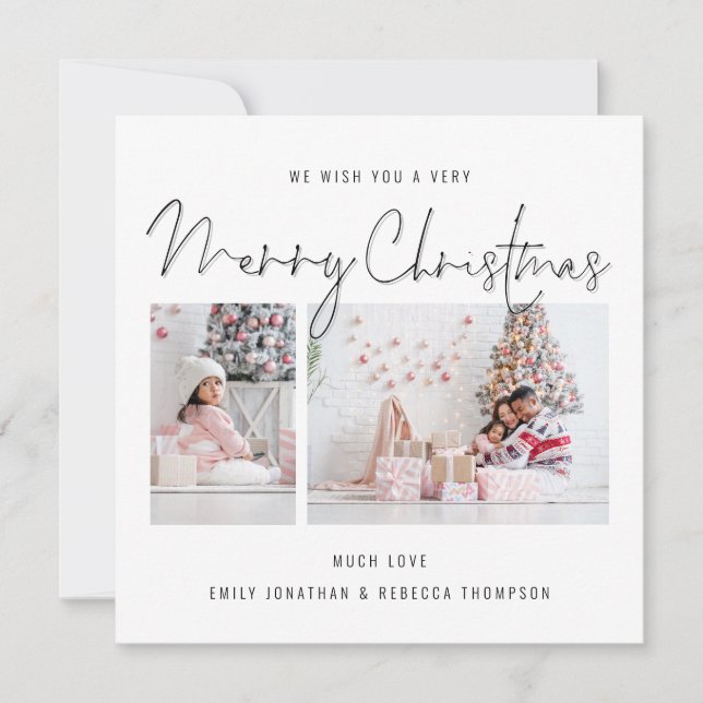 Correspondance Carte de Noël Joyeuse Photo Modern Script 2 (Devant)