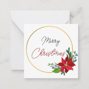 Correspondance Carte de Noël luxe fleurs rouges joyeuse