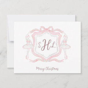 Correspondance Carte de Noël Preppy Ballet Monogram Photo