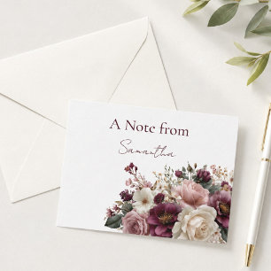 Correspondance Carte de nom florale violette élégante personnalis