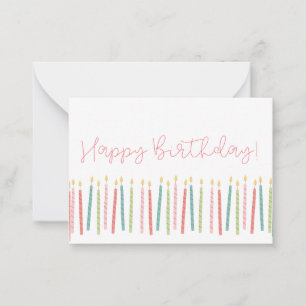 Correspondance Carte de note à plat pour les bougies d'anniversai
