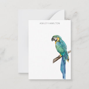 Correspondance Carte de note aquarelle personnalisée de l'oiseau