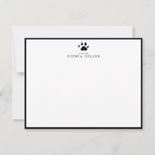 Correspondance Carte de note Crête d'Empreinte de Patte de Chien 