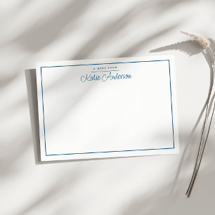 Correspondance Carte de note Cyan bleu minimaliste moderne Script