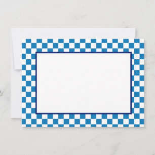 Correspondance Carte de note - Damier bleu et blanc