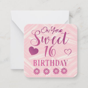 Correspondance Carte de note d'anniversaire Sweet 16
