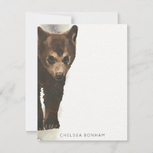 Correspondance Carte de note d'aquarelle de l'ours Brown