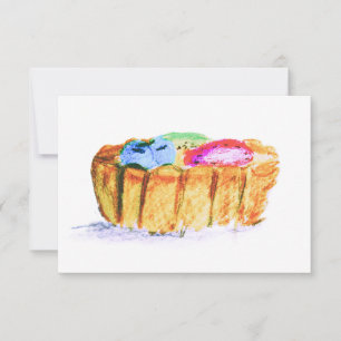 Correspondance Carte de note d'art abstrait originale 3,5x5" Tart