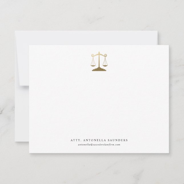 Correspondance Carte de note d'avocat personnalisée (Devant)