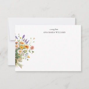 Correspondance Carte de note de bouquet floral élégant
