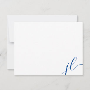 Correspondance Carte de note de calligraphie à l'encre bleue à de