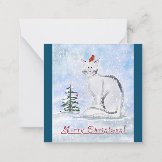 Correspondance Carte de note de chat Noël (Devant)