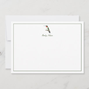 Correspondance Carte de note de colibri à gorge rubis personnalis