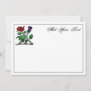 Correspondance Carte de note de couleur de la crête de rose et de