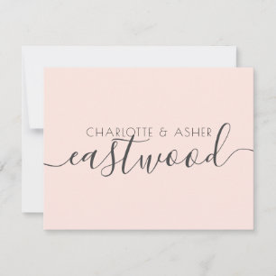 Correspondance Carte de note de Mariage Monogramme Blush Pink