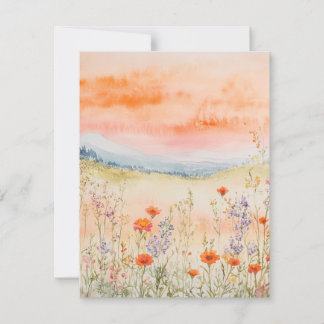 Correspondance Carte de note de nature aquarelle - lever de solei