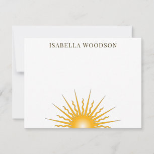 Correspondance Carte de note de nom Sun Rays