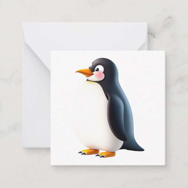 Correspondance Carte de note de pingouin mignon (Devant)