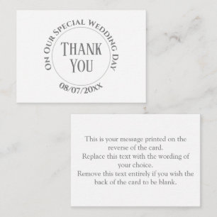 Correspondance Carte de note de remerciement du jour du mariage