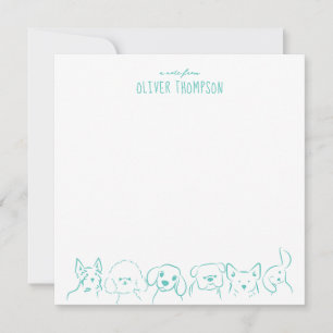 Correspondance Carte de note d'esquisse de chien mignon couleur s