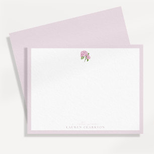 Correspondance Carte de note d'hortensia rose