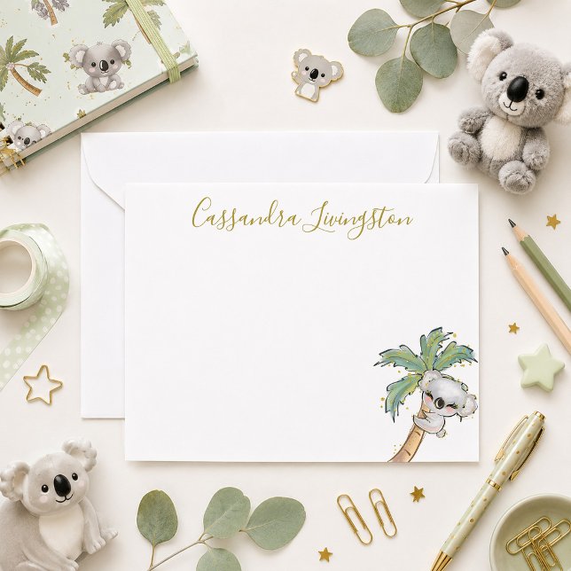 Correspondance Carte de note d'ours koala mignon (Créateur téléchargé)