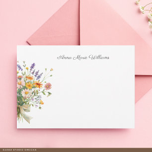 Correspondance Carte de note élégante Boho de fleurs sauvages